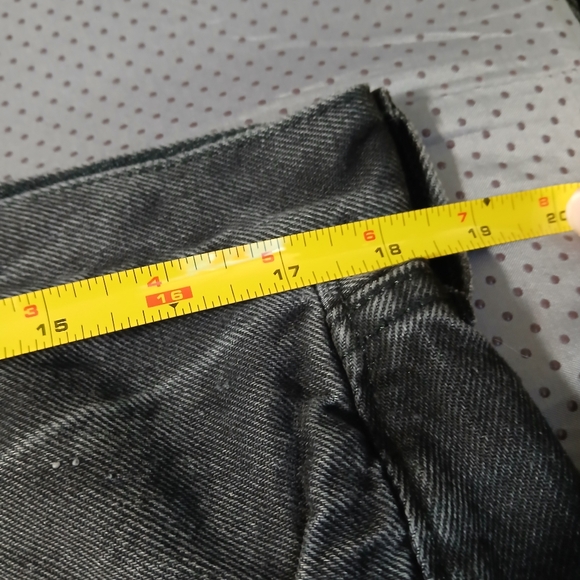 Old Navy High Rise Slouchy Straight Black Denim Jeans Size 14 Button Fly Grunge - Picture 2 of 13